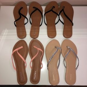 4 Braided Flip Flops Size 9